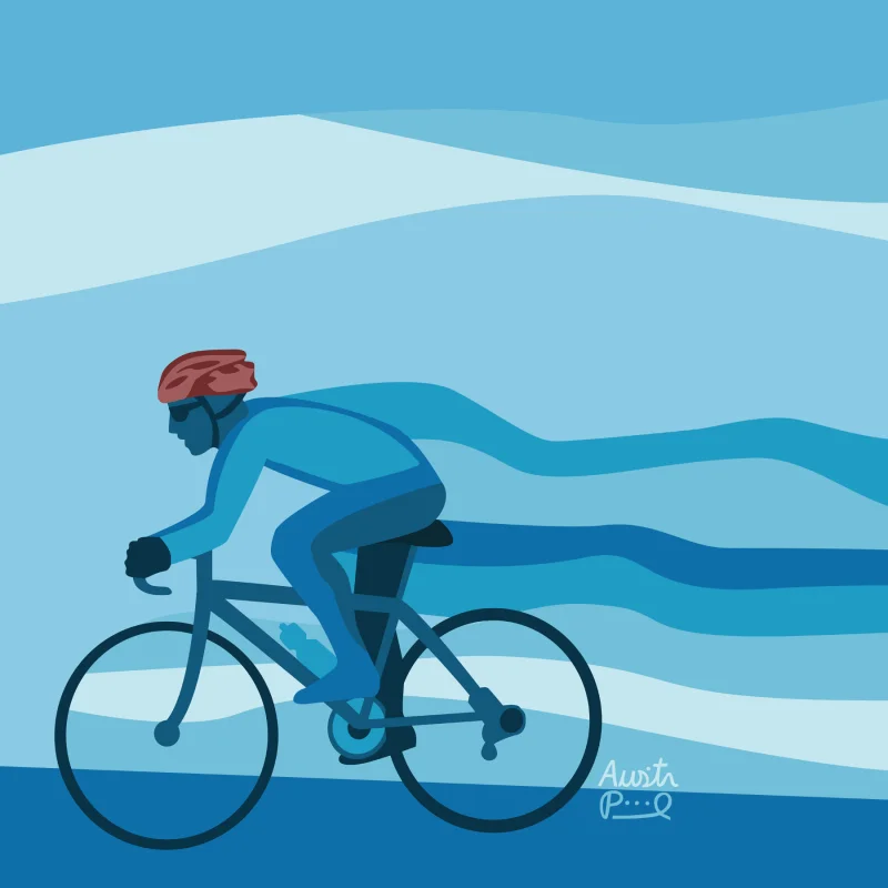 Biker in Blue
